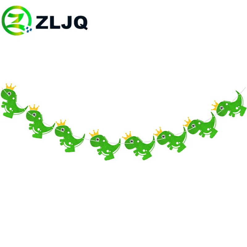 ZLJQ Новогодняя Корона динозавр флажки для дня рождения украшения детей баннеры