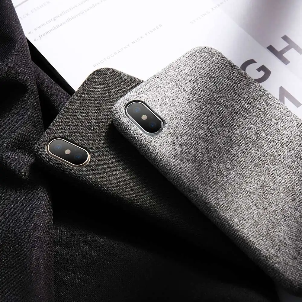Luxury Cloth Texture Phone Case For iPhone X Soft TPU Cover XR XS Max 6 6s 7 8 Plus Mobile Accessories Funda |