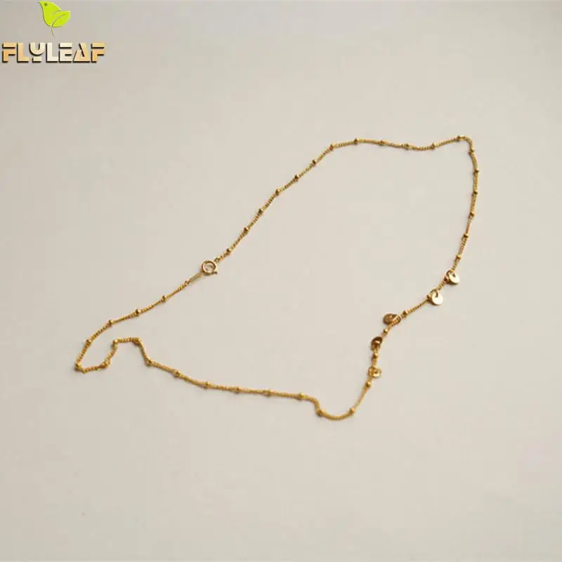 Форзац, 925 пробы, серебро, круглый кусок, колье, ожерелье для женщин, бусы, модная цепочка, хорошее ювелирное изделие, простые ожерелья, высокое качество