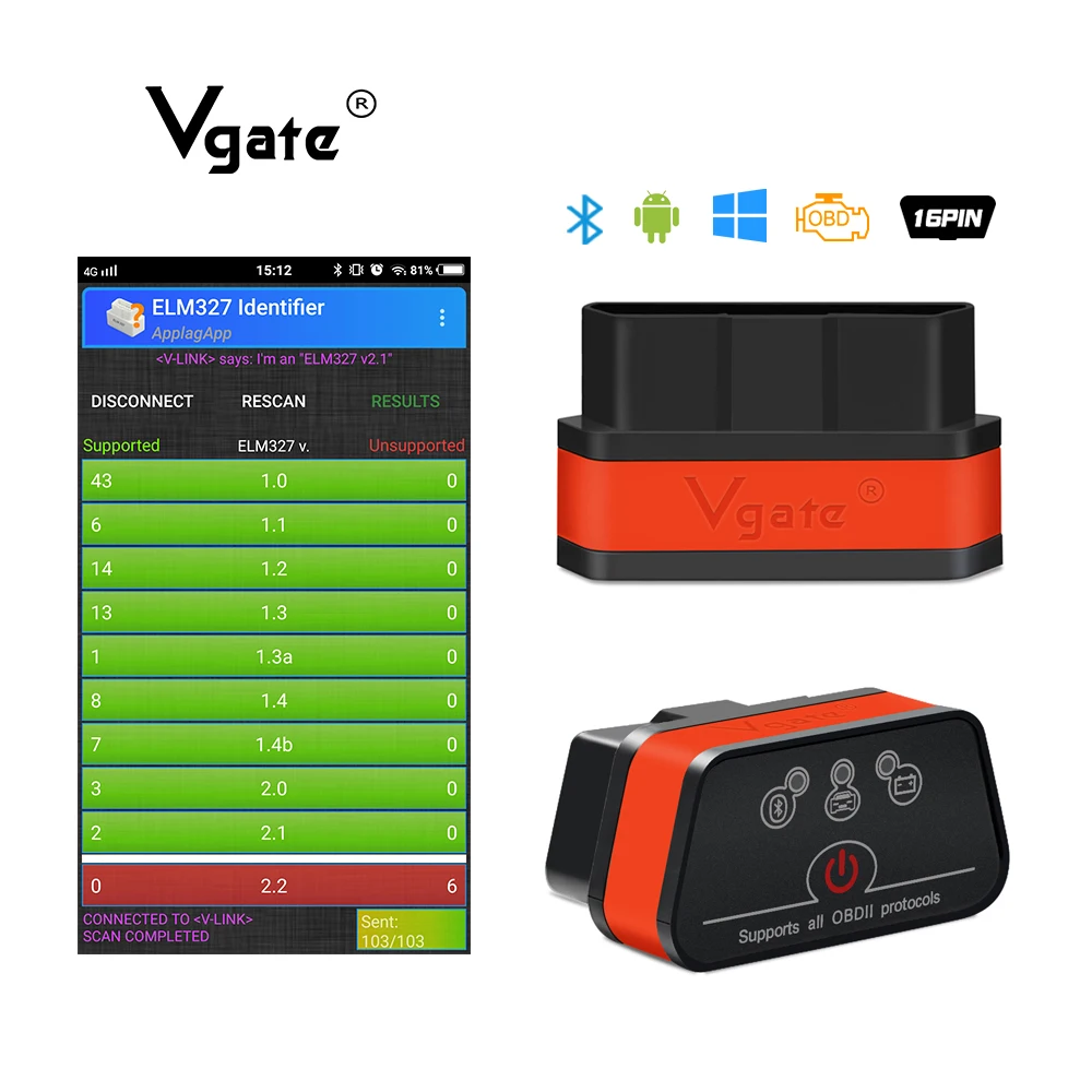 Vgate iCar2 ELM327 Bluetooth obd obd2 сканер elm 327 Диагностический Инструмент поддержка J1850 диагностики автомобиля PK ELM327 1,5