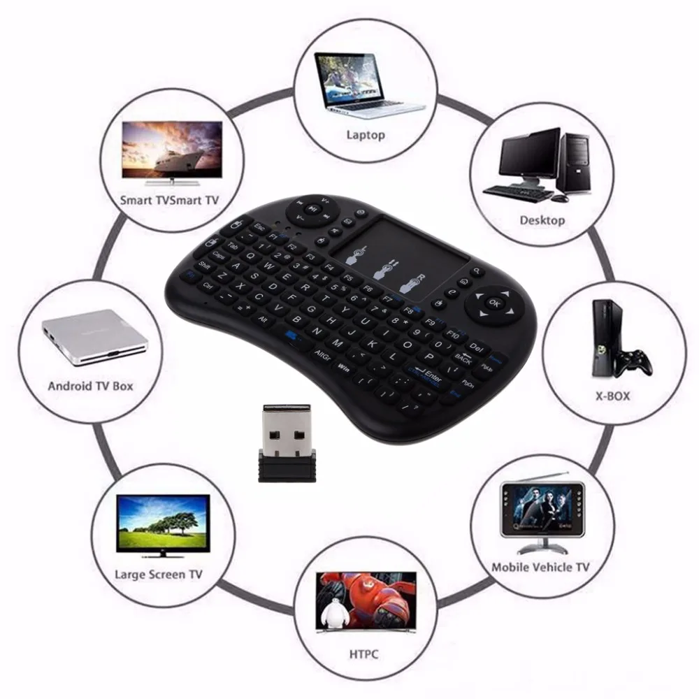 Английский 2,4 ГГц Беспроводной i8 Клавиатура Тачпад Fly Air Мышь для iPad Android Smart ТВ PS3 Mini Gaming Keyboard C26