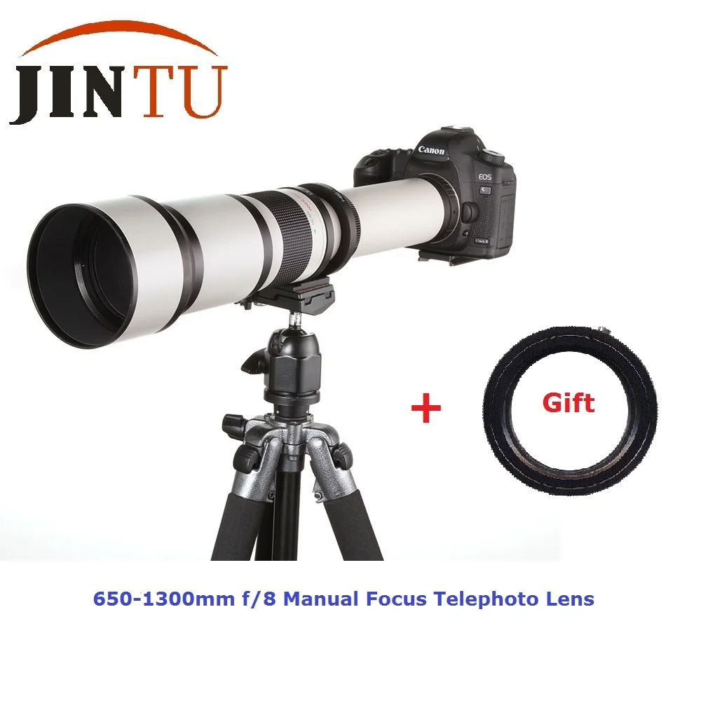 

JINTU 650-1300mm f/8-16 Super Telephoto Zoom Lens for Canon T6I 450D 550D 650D 750D 800D 1300D 5DIV 7DII 60D 70D 80D 90D Camera