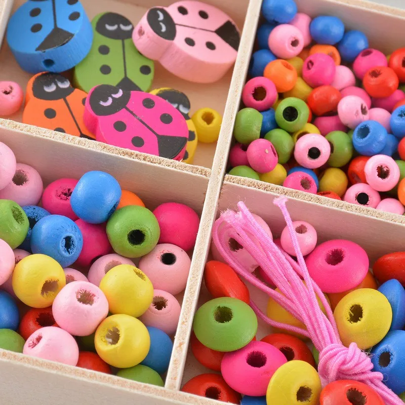 Деревянные бусины LASPERA набор из 1 Разноцветных Деревянных Бусин для детского сада