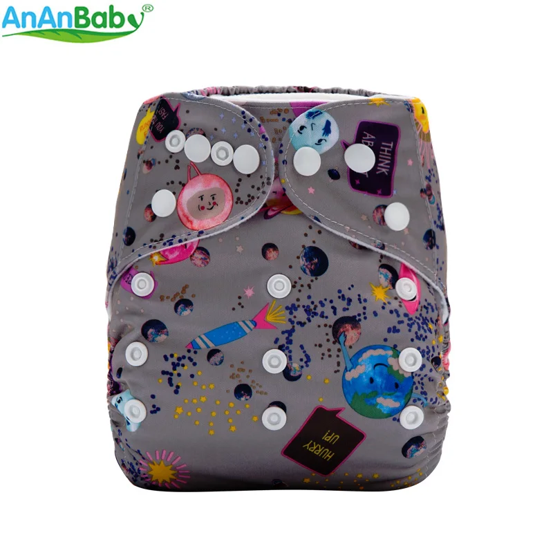 New Arrival ! 2018 Ananbaby Cloth Nappy Baby Machine Prints Pocket Diapers With 1pc Microfiber Insert | Мать и ребенок