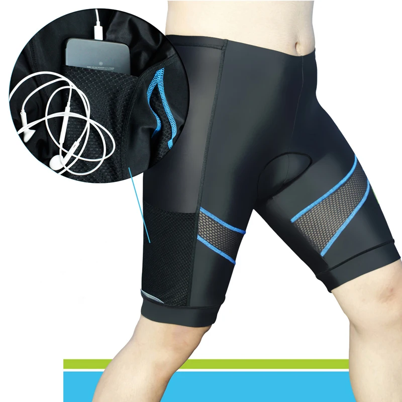 Мужские шорты для велоезды с вставками карманами противоударные велосипедистов