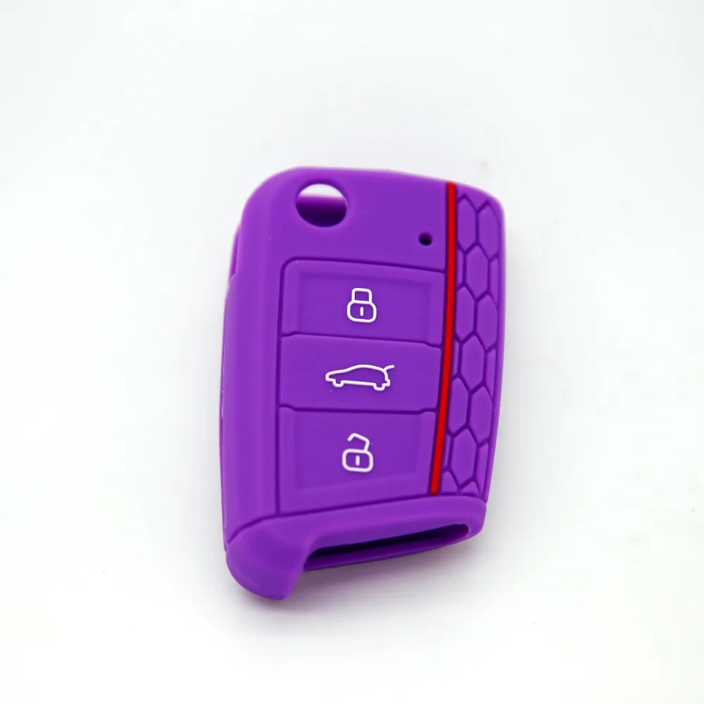 Quality assurance reasonable price 3 Buttons Silicone Car Key Case Cover For Volkswagen Golf 7 Skoda Octavia A7 | Автомобили и