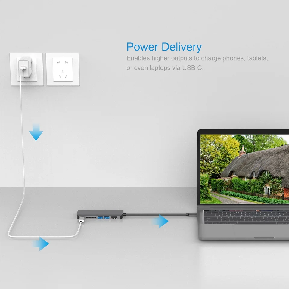 JZYuan док станция для ноутбука Macbook USB C Etehernet LAN HDMI 3 0 Type зарядная Samsung S9 S8 Huawei
