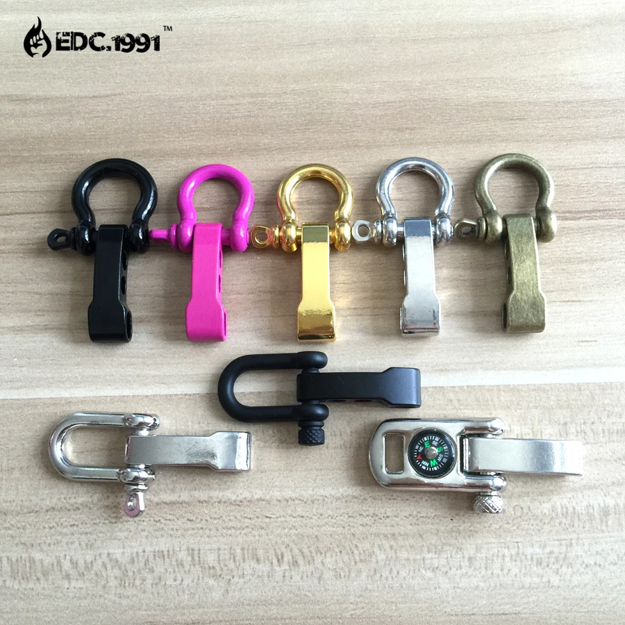 

10 PCS Zinc Alloy Adjustable Anchor Shackle Emergency Rope Survival Paracord Bracelet Buckle for Outdoor Camping EDC tools