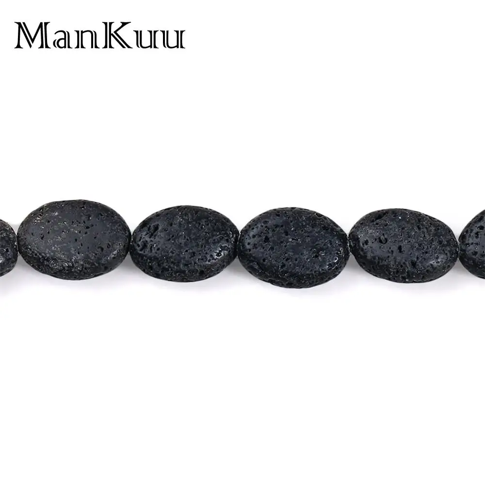 Овальные бусины из натурального лавового камня ManKuu 10*14 мм/15*20 мм/30*40 мм 5