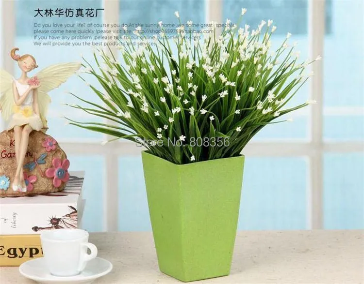 one Plastic Plant 35cm/13.78&quot White/Purple/Yellow/Red Artificial Spring Grass Small Flower for Wedding Flowers | Дом и сад