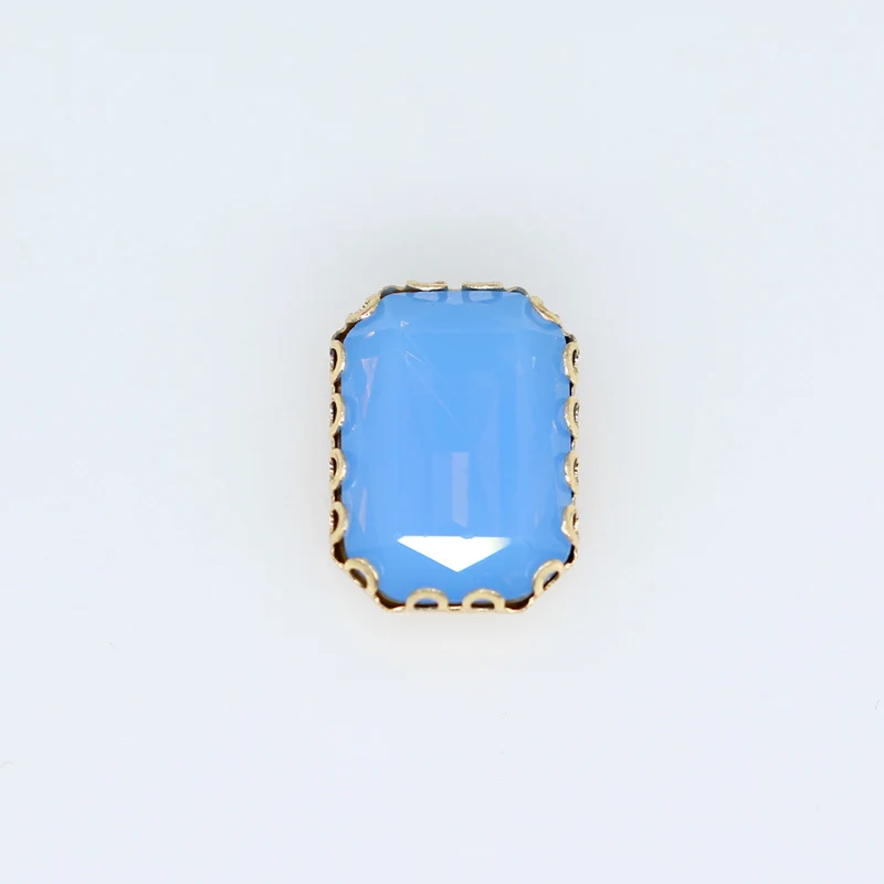 blue opal Все размеры прямоугольник шитье Кристалл Стекло Камень пришить Стразы/диаманты/Montees/Драгоценности/бусины Цветочная корзина коготь 4 отверстия кнопка - Цвет: blue opal