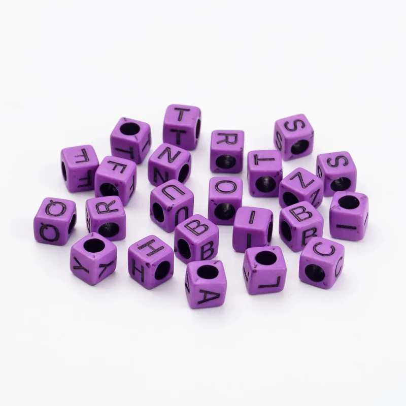 500pc 6x6mm Cube Letters alphabets Opaque Acrylic Beads MediumOrchid DIY Jewelry Accessories Finding Making Necklaces Bracelets | Украшения