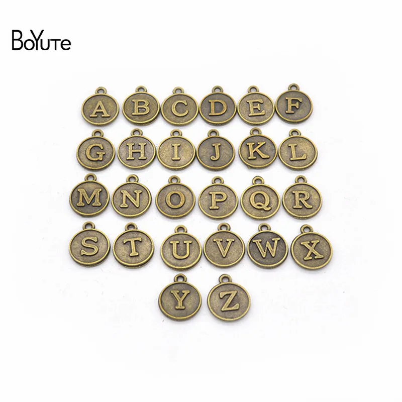 Antique Bronze BoYuTe(26 шт./компл.) с надписью 15*12 мм, 5 цветов металлического сплава Алфавит английские буквы для подвесок и аксессуары для изготовления украшений своими руками - Окраска металла: Antique Bronze