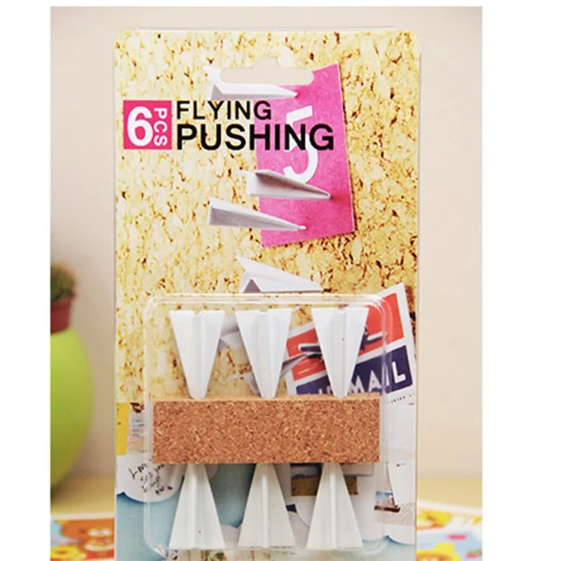 6 шт./лот креативные милые офисные для рисования шпильки самолет толкатель Thumbtack