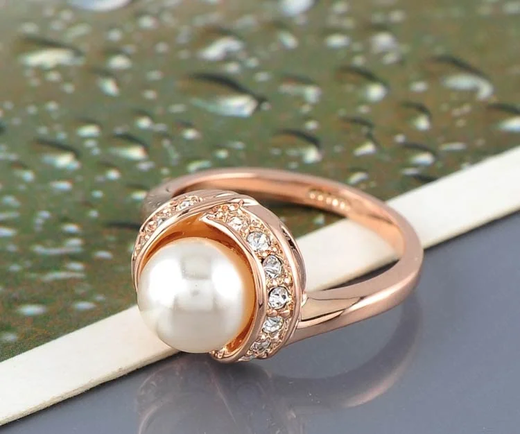 Beagloer 2016 жемчужное кольцо Weddiding ювелирные изделия из розового золота цвет