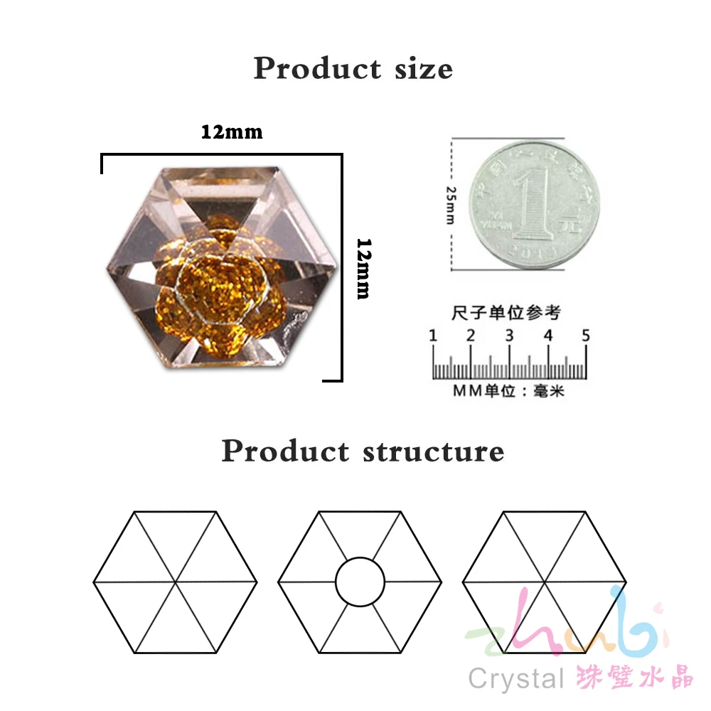 Стразы в форме когтя с плоским основанием стеклянные пришивные камни 12X12 мм
