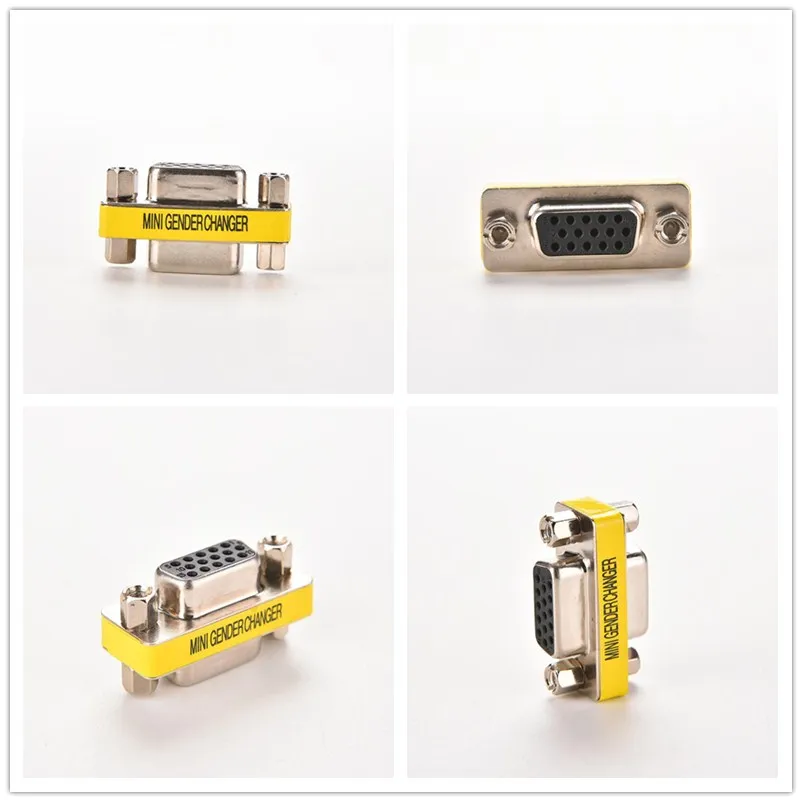 2 шт. 15 pin D Sub VGA HD SVGA женский мини переходник соединитель Адаптер PC разъем F/F кабель