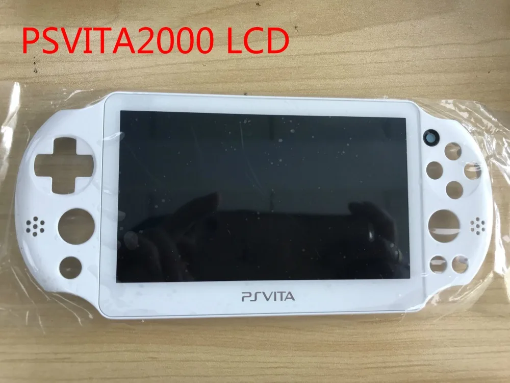 Белый цветной ЖК-экран для ps vita 2000 psvita psv slim 2000 ЖК-дисплей с сенсорным экраном с рамкой