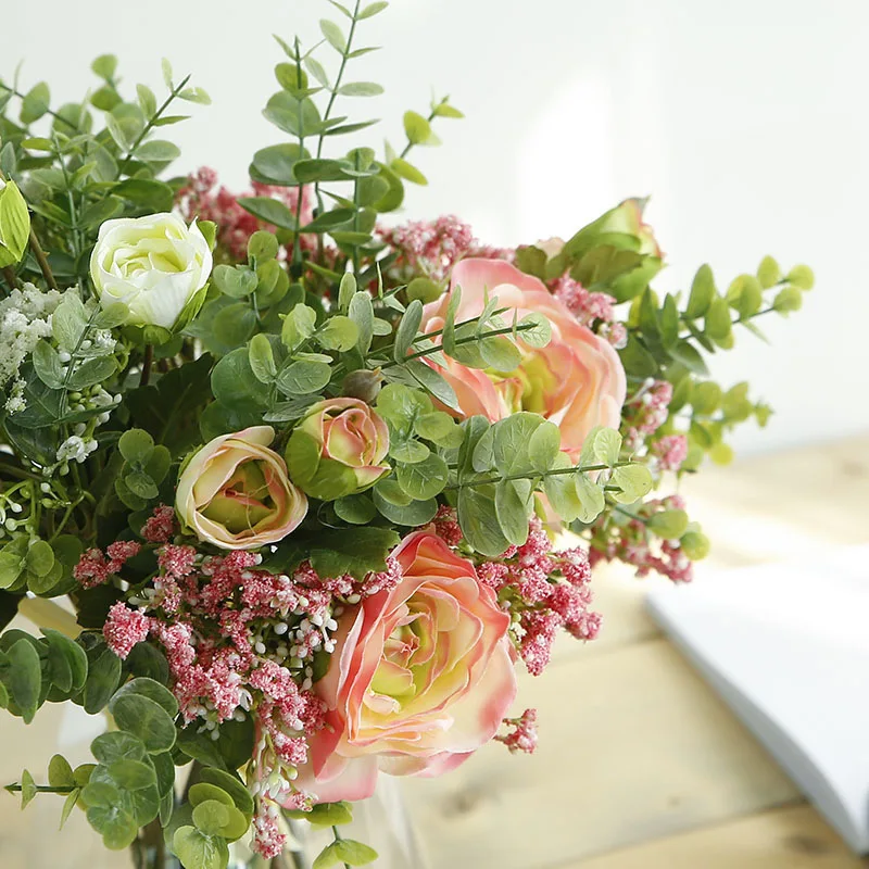 

Simulation Bouquet Wedding Decoration Flowers Fake Plant Plastic Artificial Silk Flowers Branches Decoration Home Decor