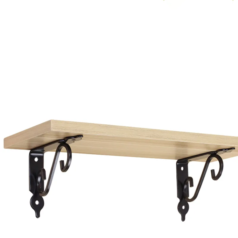 

2PCS Black Sturdy Iron Triangle Shape Wall Mounted Shelf Brackets,400mm x 350mm