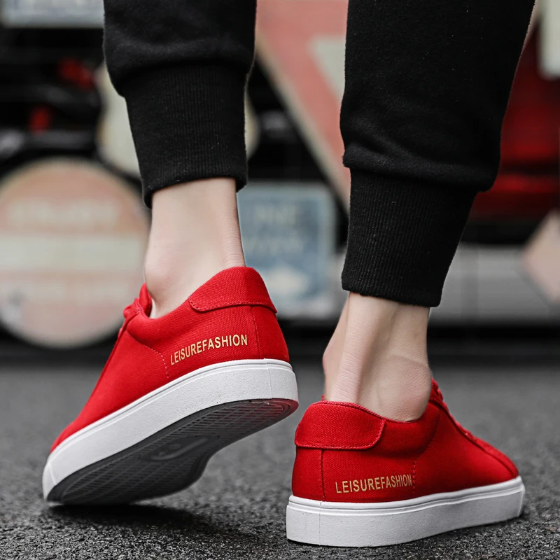 WOLF WHO New Arrivals Men Canvas Casual Shoes Male Lace Up Black Sneakers Comfortable lightweight Shoes buty meskie X-029
