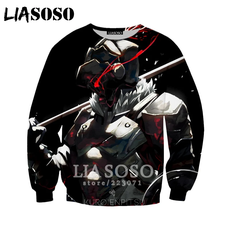 Мужская и Женская толстовка LIASOSO осенняя с 3D принтом в стиле аниме Goblin Slayer унисекс