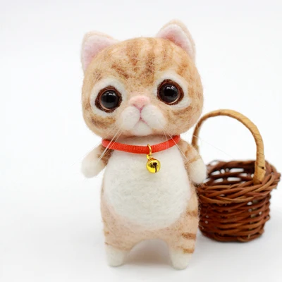 Short tailed cat Материал из шерстяного войлока сумка для взрослых ручной работы DIY кошка подарки на день рождения - Цвет: Short tailed cat