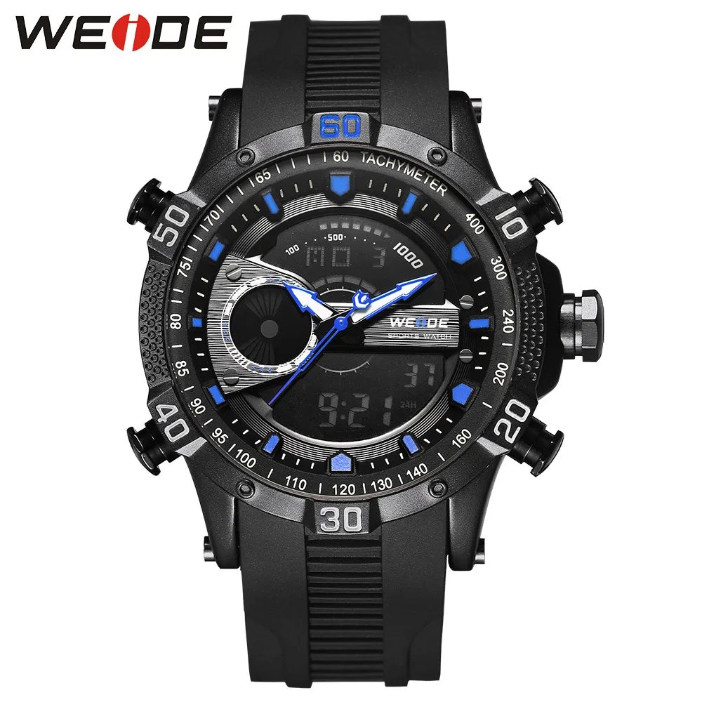 WEIDE Роскошные Брендовые Часы спортивные мужские цифровые из нержавеющей стали Кварцевые часы водонепроницаемые электронная сигнализация часы стимпанк - Цвет: Слоновая кость