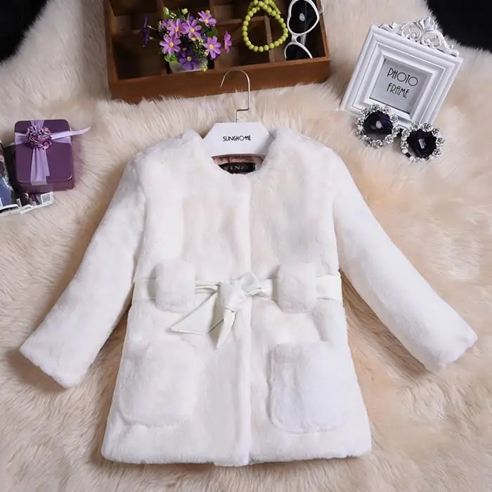 Luxury Faux Fur Girl Coats Fashion Winter Children Jacket for Girls Elegant Kids Parka Outerwear 3 4 5 6 7 8 9 10 Year Clothes | Детская