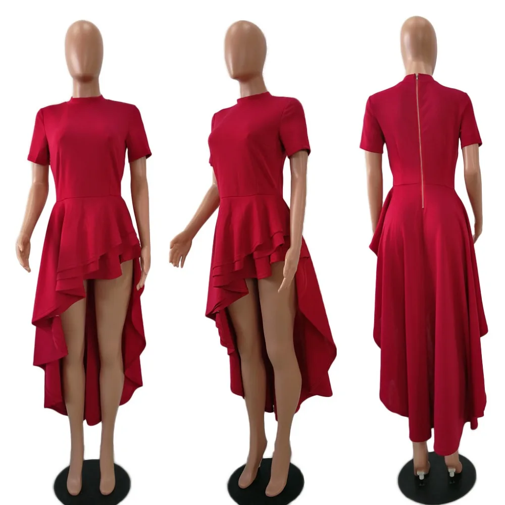 Ruby's Closet женское асимметричное платье с короткими рукавами и круглым вырезом