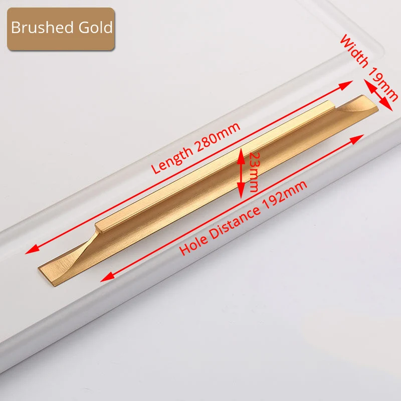 Gold 192mm KAK, американский стиль, черные ручки для шкафа, золото, твердый алюминиевый сплав, кухонный шкаф, ручки для выдвижных ящиков оборудование для обработки мебели - Цвет: Gold 192mm