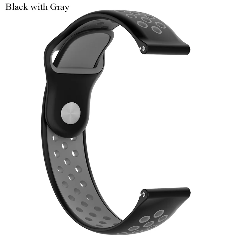 Black with gray BOORUI amazfit ремешок Bip 20 мм 22 мм двойной цвет силиконовый сменный ремешок для Xiaomi Huami Amazfit Bip Молодежные часы - Цвет: Black with gray