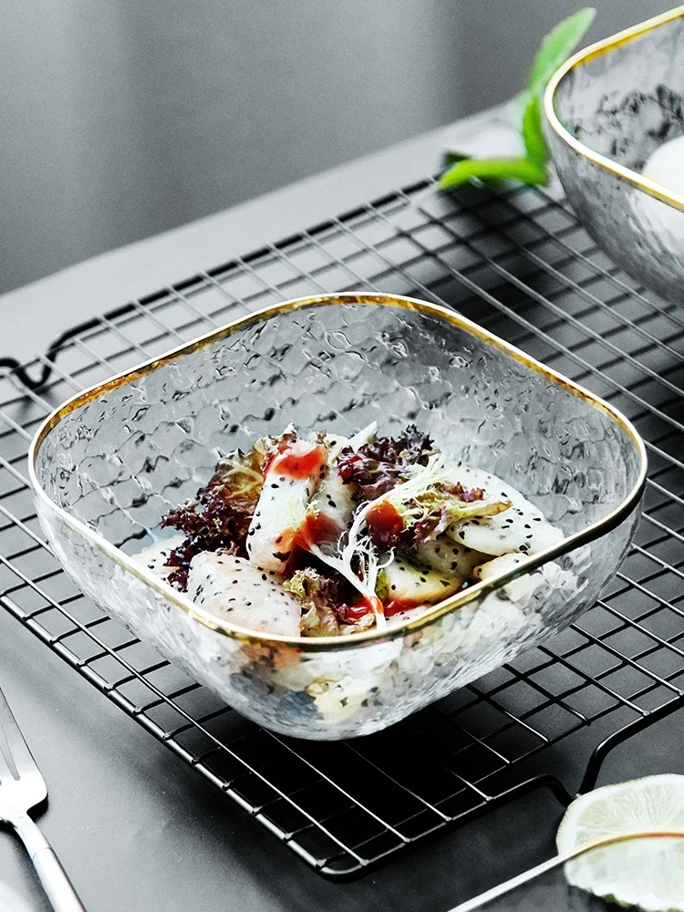 

Salad glass bowls crystal Phnom Penh glass salad bowls cold, lovely transparent personalized creative Europea