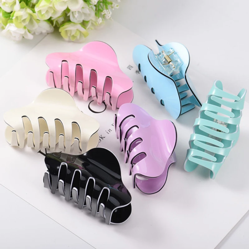 Модные корейские женские большие зажимы для волос маленькая заколка карамельные