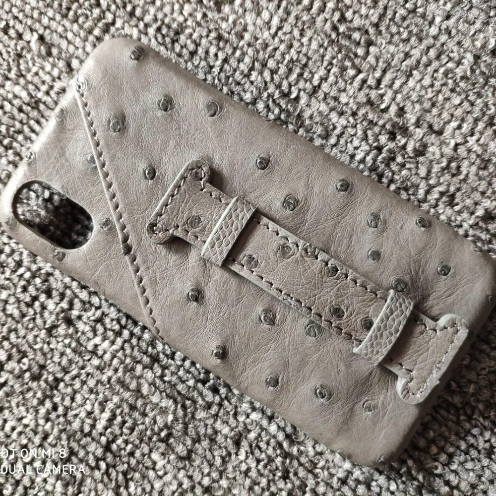 Новинка чехол из натуральной кожи для iPhone X XR XS MAX телефона Страусиной Кожи Чехол
