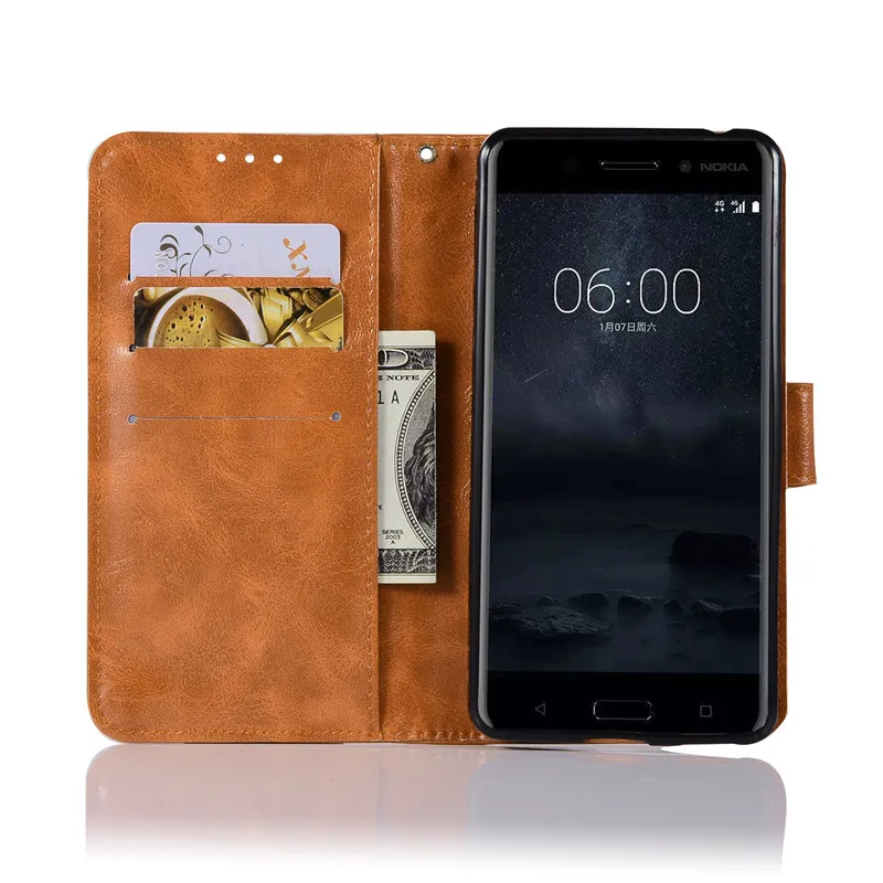 Чехол для Nokia 6 чехол 2017 чехол-бумажник 5 телефона из искусственной кожи Nokia6 TA-1000