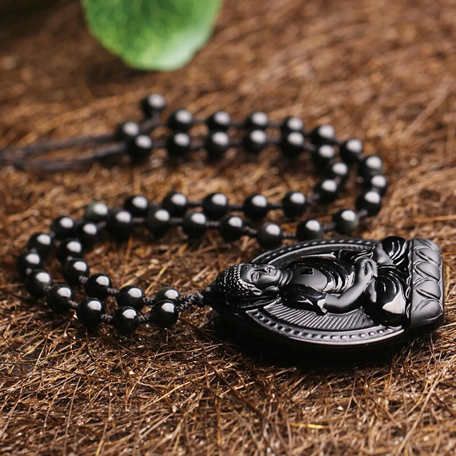 Ювелирные изделия Koraba из чистого натурального обсидиана превосходный кулон