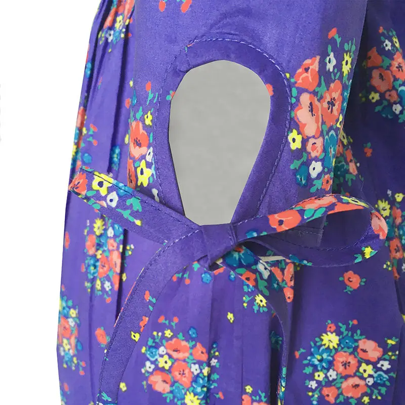 Girls Dress Purple Flower 3/4 Sleeve Princess Party Cotton 2020 Summer Wedding Dresses Clothes Size 4-12 Carnival Vestidos | Детская