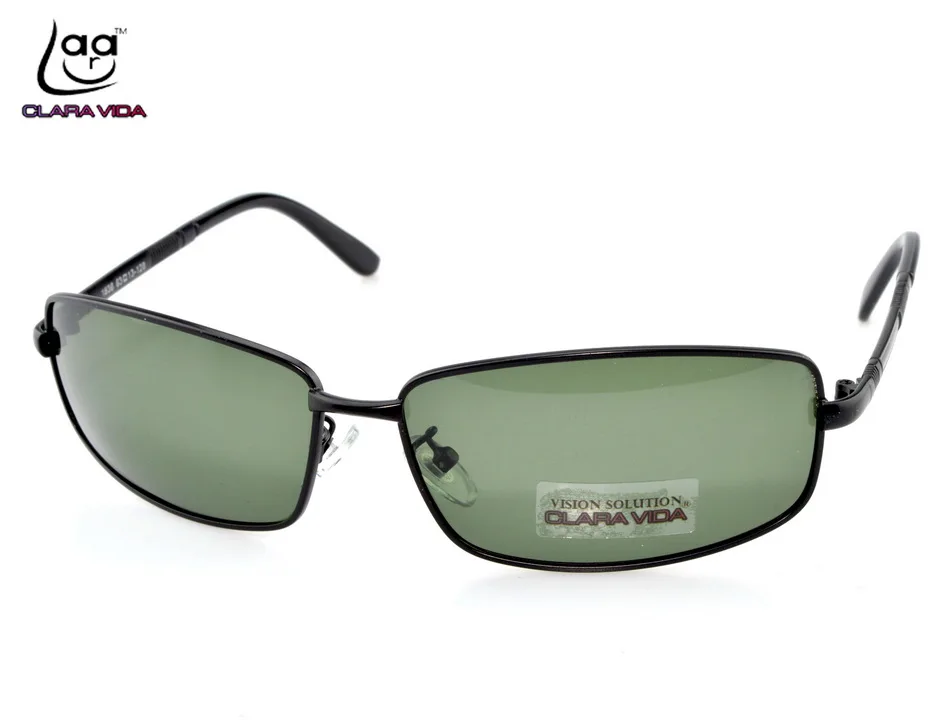

Sunglasses Men Polarized Clara Vida Classical Rectangular Frame With Dark High Definition Polarized Sunglasses Uv400 Uv100%