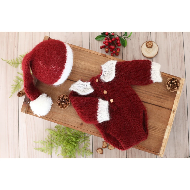 Горячая Распродажа Санта Клаус комбинезон капот комплект красный крылья феи