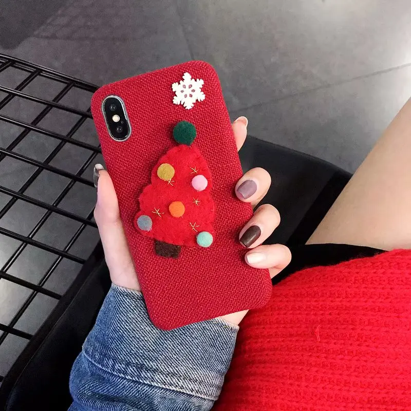 Милый Рождественский чехол EPENA для iphone X XR XS Max мультяшный пушистый с