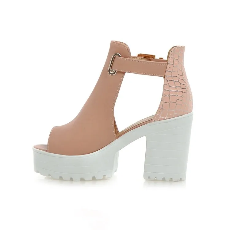 Сандалии женские на платформе и толстом каблуке Летние Босоножки с открытым