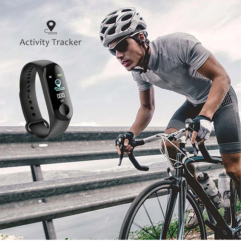 M3 Smart Bracelet Color-screen IP67 Wristband Fitness Tracker blood pressure Heart Rate Monitor band For Android IOS phone | Электроника