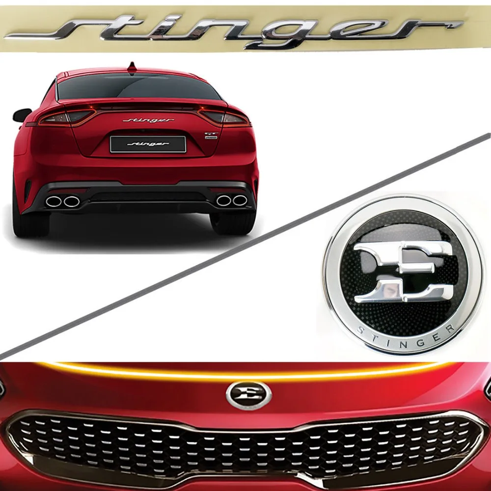 Для подлинной OEM передней задней таблички E Логотип Stinger Эмблема Для Kia Stinger- 86330J5100 86311J5000