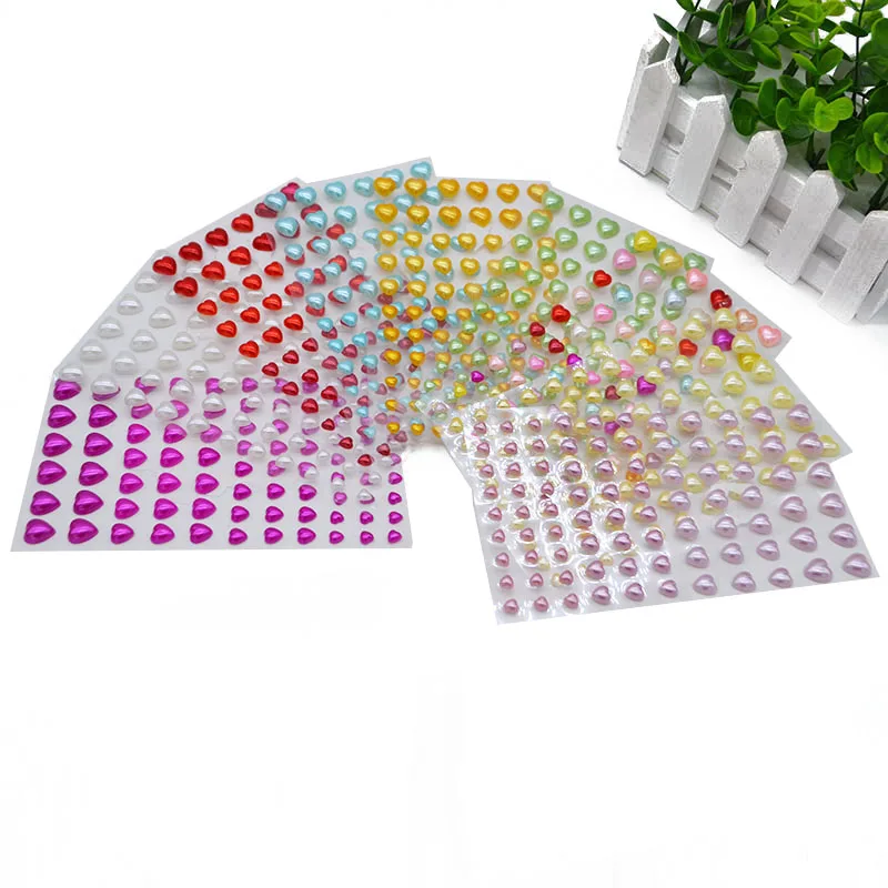 72 шт. жемчуг в форме сердца диамон стикер Самоклеющиеся Стразы Кристалл