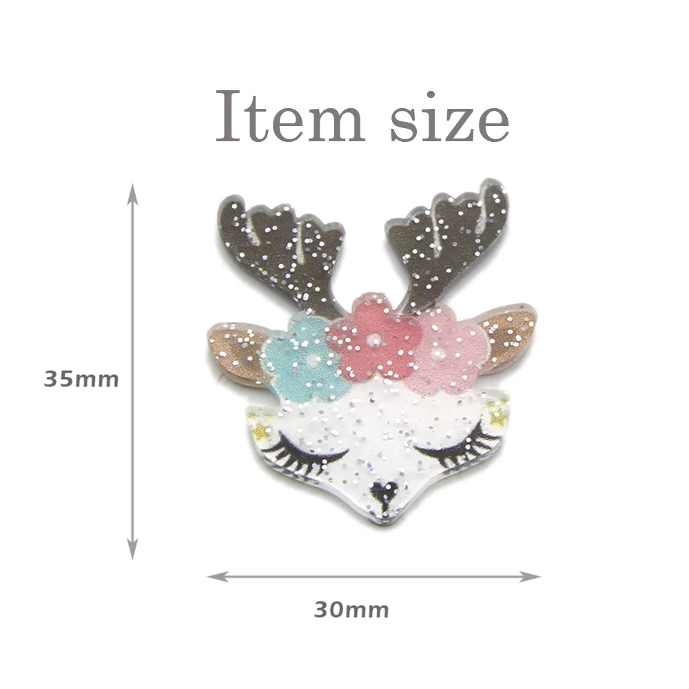 Cartoon Animal Transparent Glitter Planar Resin Acrylic For HairBow DIY Decoration Crafts Accessories 5pcs,5Yc6001 - Цвет: 1079384001