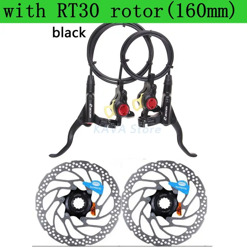 black with RT30 160 Зум HB-875 тормоз для велосипеда MTB Гидравлический горный велосипед дисковый тормоз левый и правый рычаг с ротором набор PK SHIMANO MT200 аксессуары - Цвет: black with RT30 160