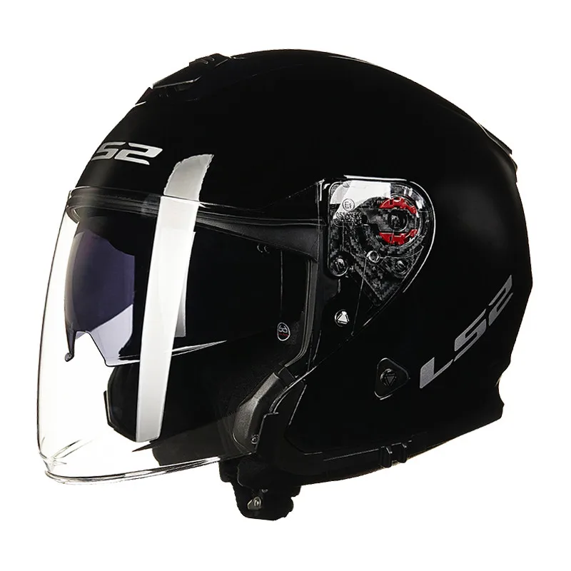 LS2 Infinity Jet мотоциклетный шлем 3/4 с открытым лицом скутер шлем Moto Casco cask Capacete ls2 - Цвет: Solid Black