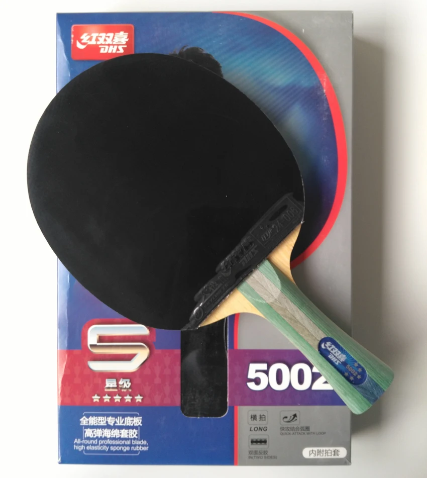 

Original DHS 5002 finished racket FL long handle table tennis racket 5 stars factory made racket Table Tennis Ping Pong Racket