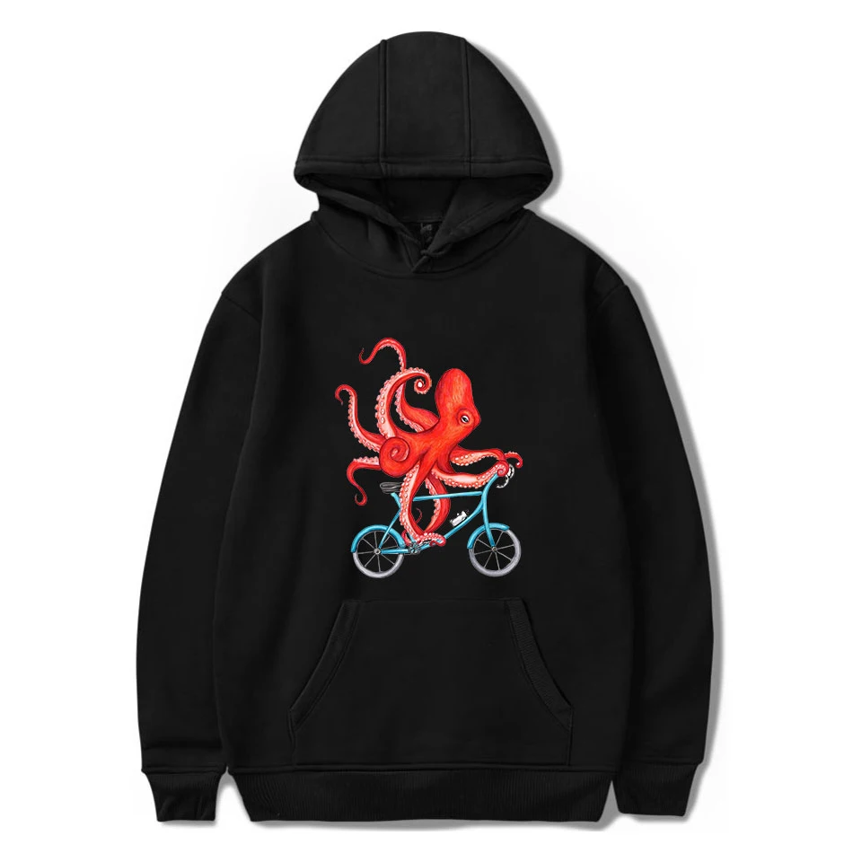 Мужские толстовки в стиле осьминога зимняя Толстовка Харадзюку мужские свитшоты